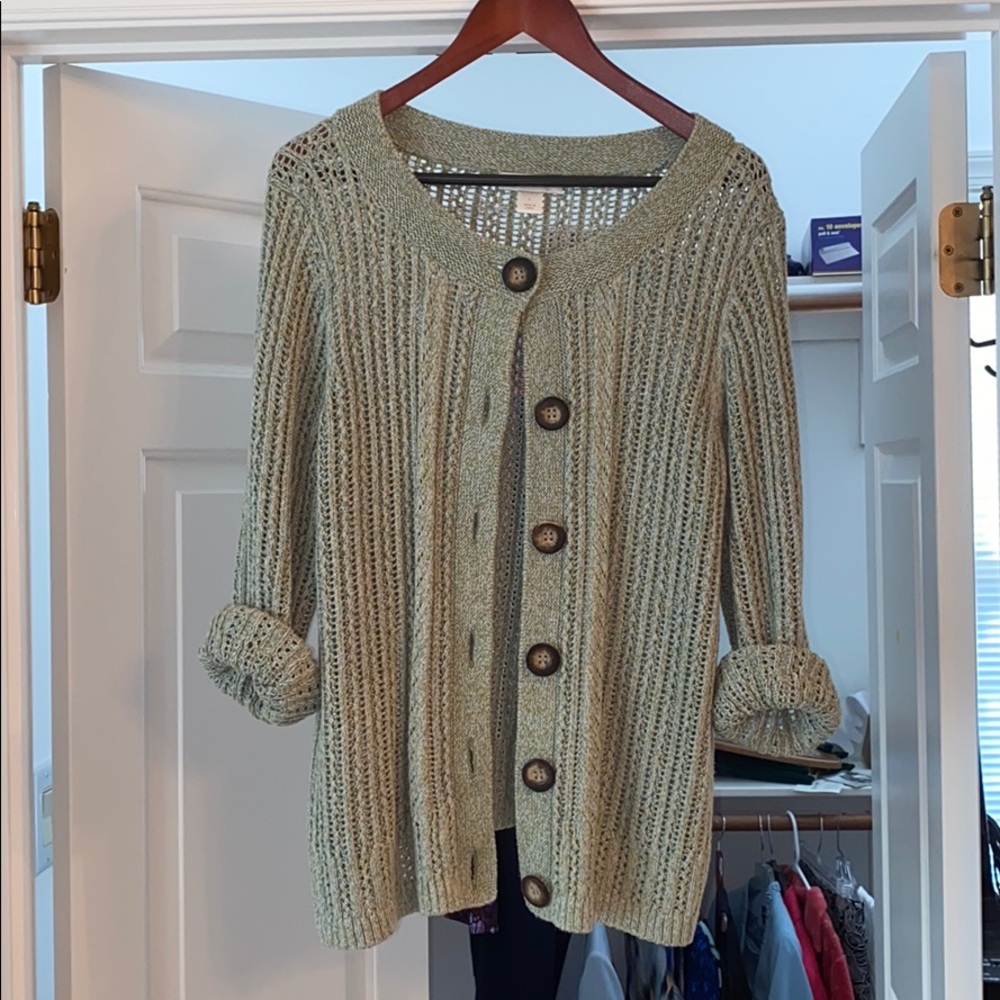 NWOT Christopher & Banks Green Cardigan